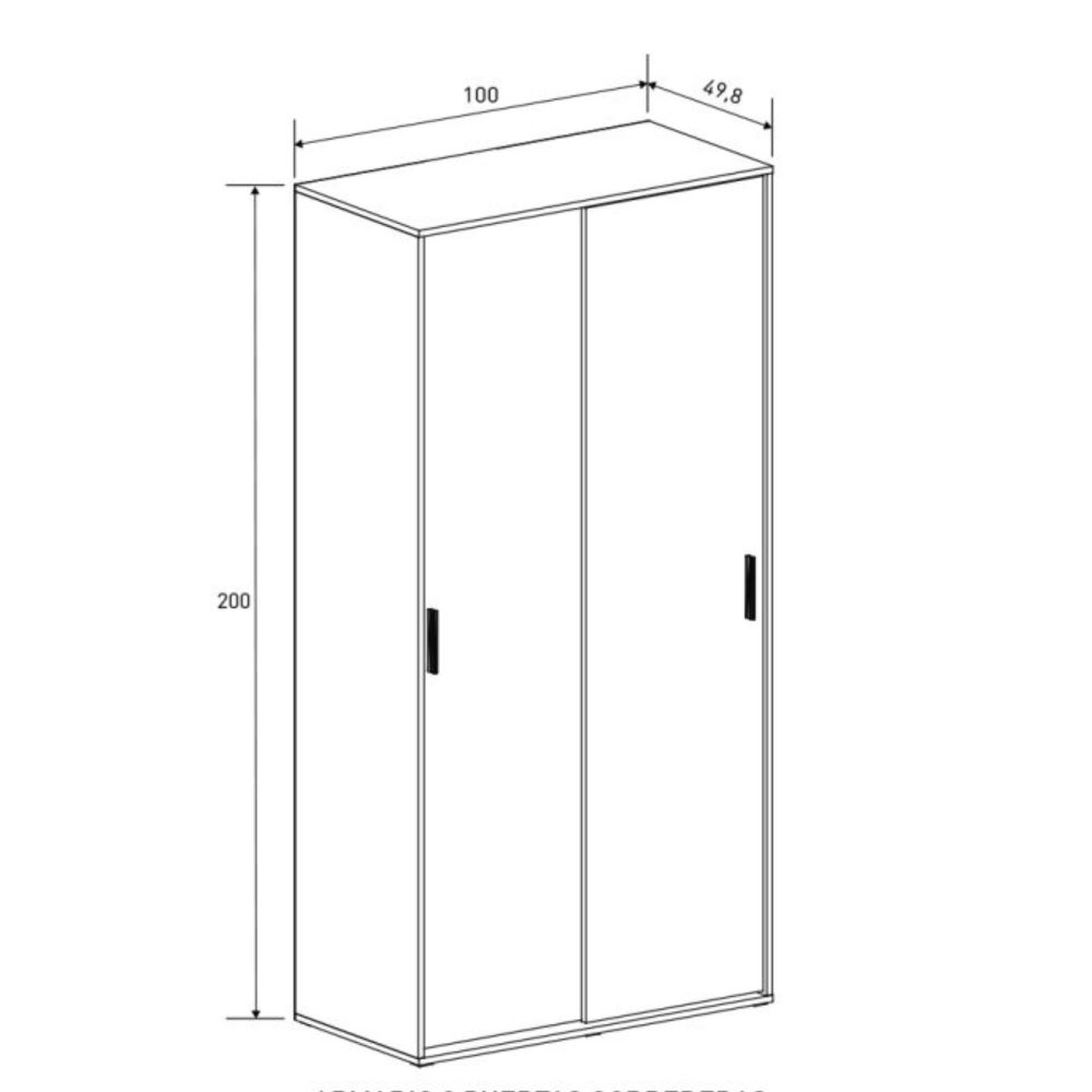 Armario ropero Para dormitorio con 2 puertas correderas